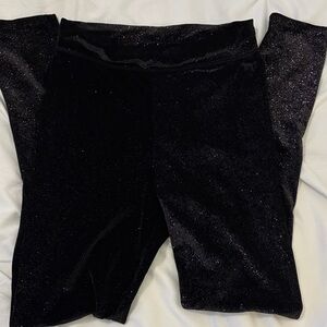 PINK Victoria's Secret Black Velvet Sparkle Leggings